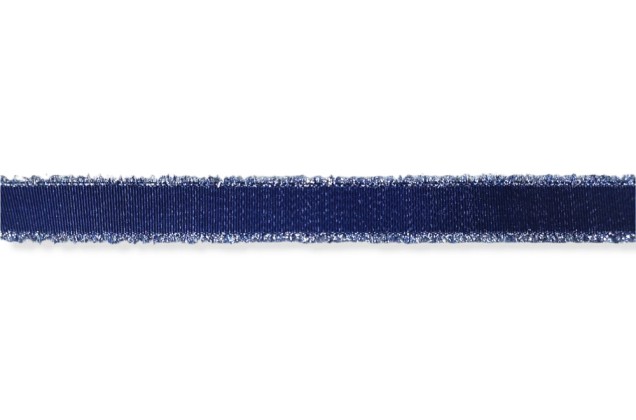 Лента репсовая с бахромой, 25 мм, синяя 2