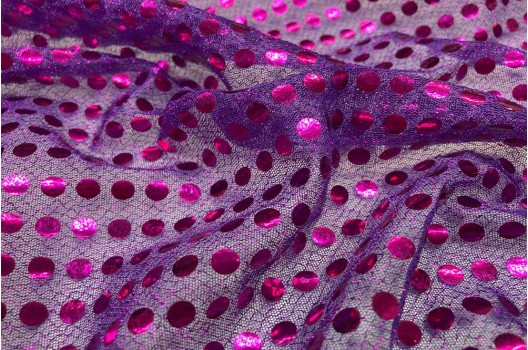Пайеточная ткань Копейка, фиолетовый