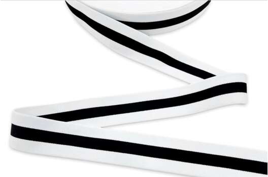 Резинка Полоска, 40 мм, белый/черный