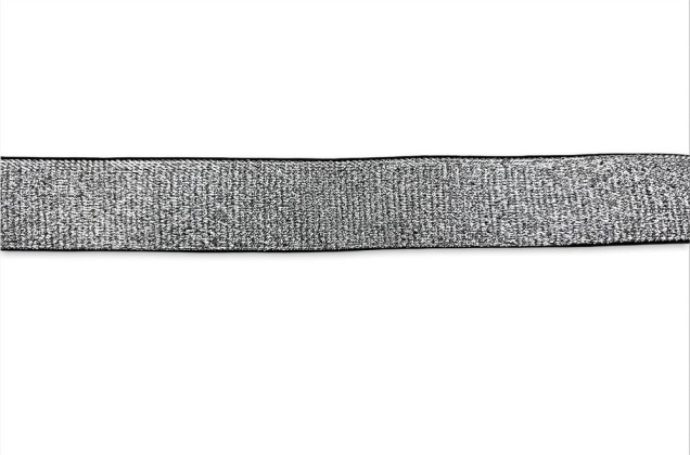 Резинка металлизированная, 30 мм, черный/серебро 1