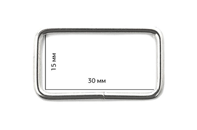 Рамка металлическая, 30х15 мм, никель