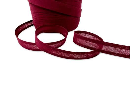 Бейка хлопковая, 15 мм, бордовая (178)