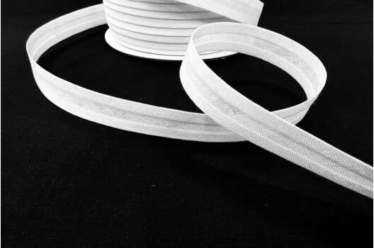 Бейка хлопковая, 15 мм, белая (101)
