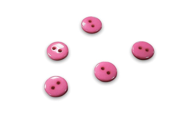 Пуговица пластиковая, 2 прокола, цвет розовый, 10 мм, П-55 1