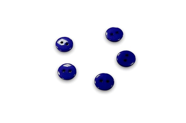 Пуговица пластиковая, 2 прокола, цвет синий, 10 мм, П-58 1