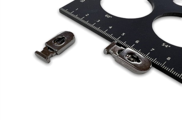 Фиксатор для шнура, металлический, плоский, никель черный, 25 мм