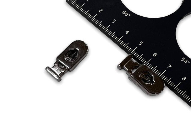 Фиксатор для шнура, металлический, плоский, никель черный, 25 мм 1