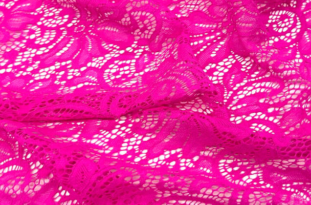 Кружевное полотно стрейч, Цветочное, малиновое 1