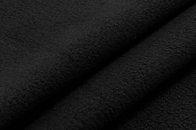 Флис двусторонний, черный (F322)
