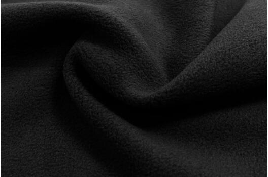 Флис двусторонний, черный (F322)