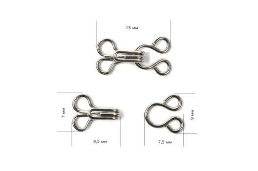 Крючки пришивные, никель