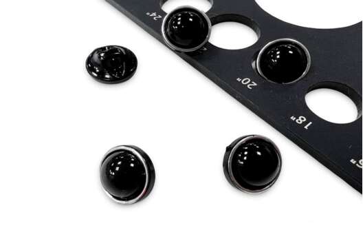 Пуговица на ножке, пластик, черный/серебро, 12,5 мм