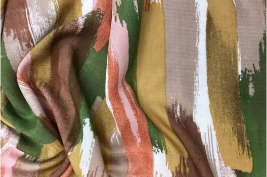 Штапель Марокканская осень, песочно-зеленый, Турция