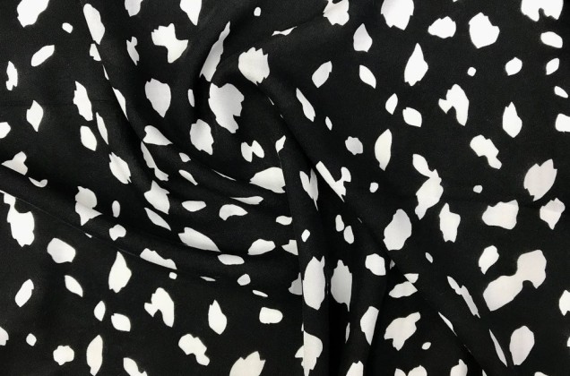 Штапель Белые пятнышки, черный, Турция