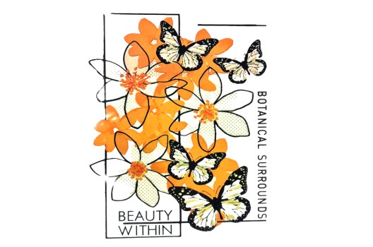 Термонаклейка Бабочки и цветы, 24.5х19 см