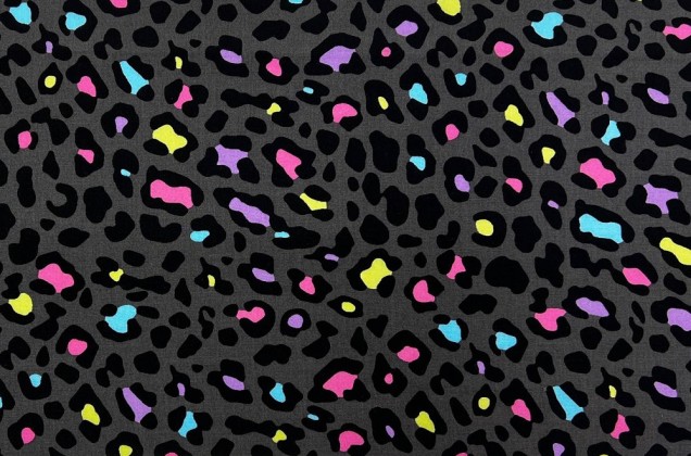 Штапель, Разноцветный леопард на темно-сером 1