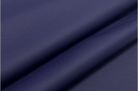 Искусственная кожа (экокожа) темно-синего цвета с фиолетовым оттенком, матовая