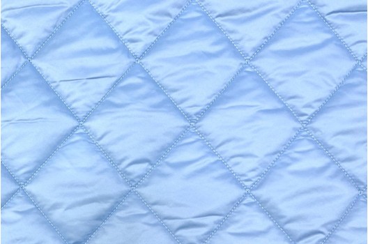 Курточная ткань на синтепоне, ромбы, голубая