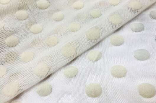 Сетка стрейч флок, горох 1.5 см, молоко