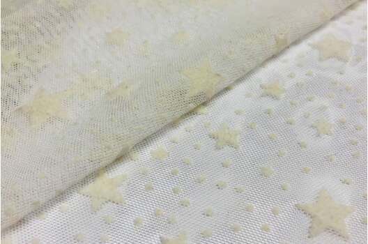 Сетка стрейч флок, Звезды молочные