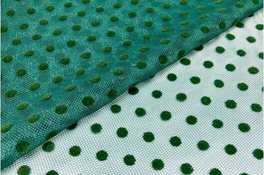 Сетка стрейч флок, горох 0.5 см, зеленый