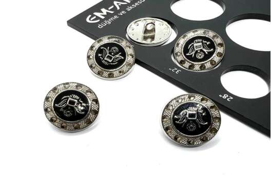 Пуговица металлическая на ножке, герб 1, 20 мм, Ж-33