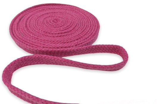 Шнур плоский х/б турецкое плетение, розовый (011), 12 мм