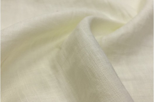 Лен сорочечный с эффектом мятости, бледно-желтый (1403)