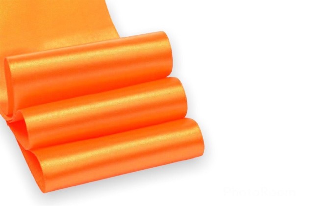 Лента атласная IDEAL, 100 мм, ярко-оранжевая