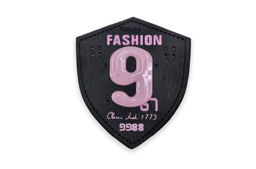 Нашивка 9 Fashion, черно-розовый цвет, 5х6 см