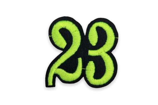 Термоаппликация Цифра 23, салатовый неон, 5х5 см