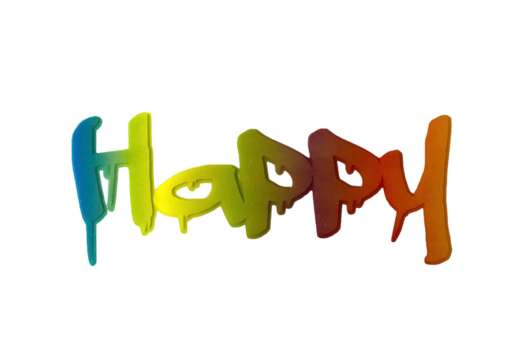 Термонаклейка, Happy граффити, 12.4х5 см