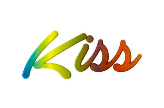 Термонаклейка, Kiss шрифт, 12.5х5 см