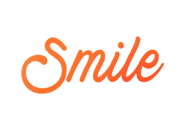 Термонаклейка, Smile, шрифт оранжевый, 12.5х4.8 см