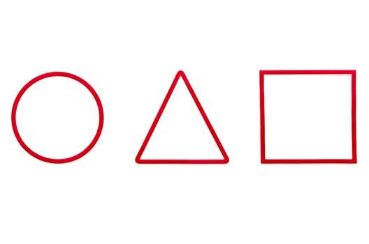 Термонаклейка, Игра в кальмара, красный, 22.2х6 см