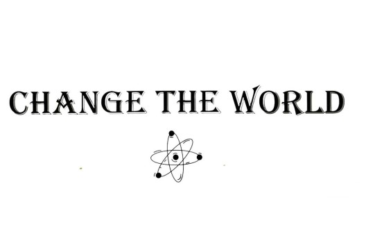 Термонаклейка, Change the world, черный, 19.4х5.3 см