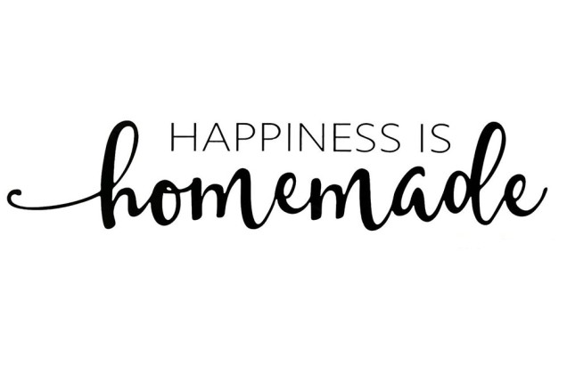 Термонаклейка, Happiness is homemade, черный, 24.1х5 см