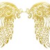 Термонаклейка, Крылья золотые (2), 14х18.5 см