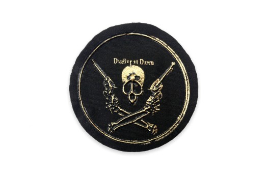 Нашивка Пиратская монета, черная, круг 9 см