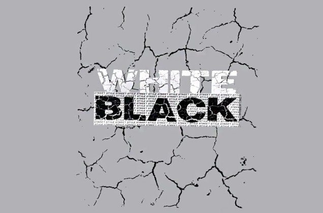 Термонаклейка, White Black, прозрачный фон, 21.5х23 см