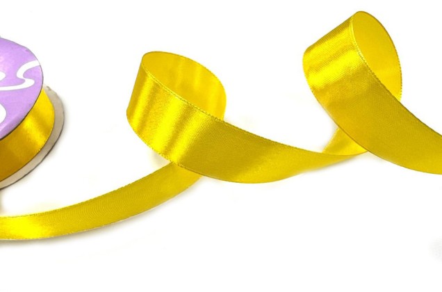 Лента атласная IDEAL, 25 мм, желтая