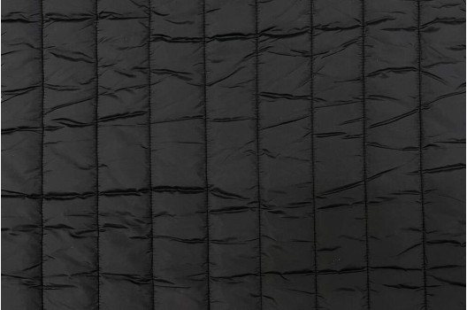 Курточная ткань на синтепоне, Полосы, черная