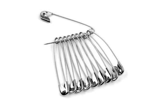 Булавки английские N2, средние, никель, уп. 10 шт.