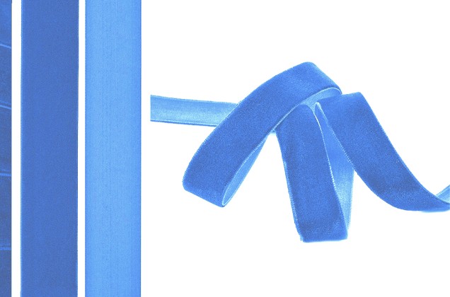 Лента бархатная, 20 мм, голубая