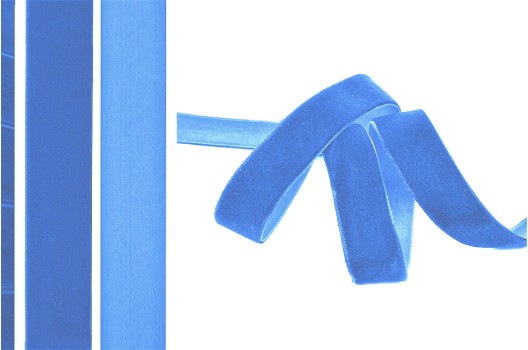 Лента бархатная, 20 мм, голубая