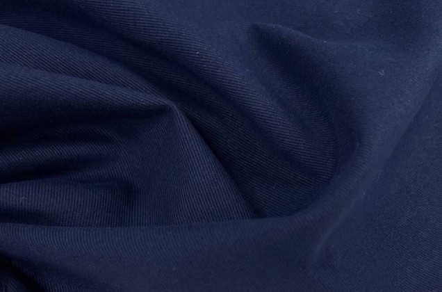 Костюмный хлопок бархатистый, темно-синий, Италия 1