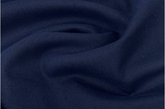Костюмный хлопок бархатистый, темно-синий, Италия