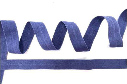 Резинка бельевая окантовочная матовая 15 мм, индиго, Турция