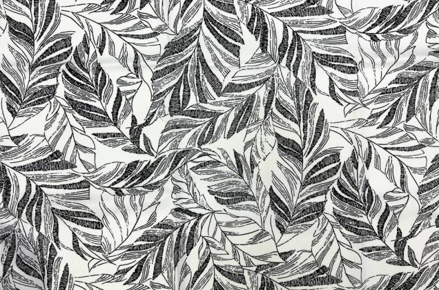 Штапель твил, листья, Карандашные зарисовки на белом 1