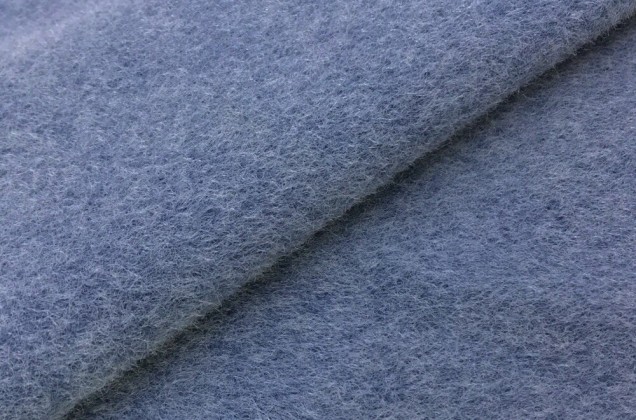 Пальтовая ткань с ворсом, пыльный синий